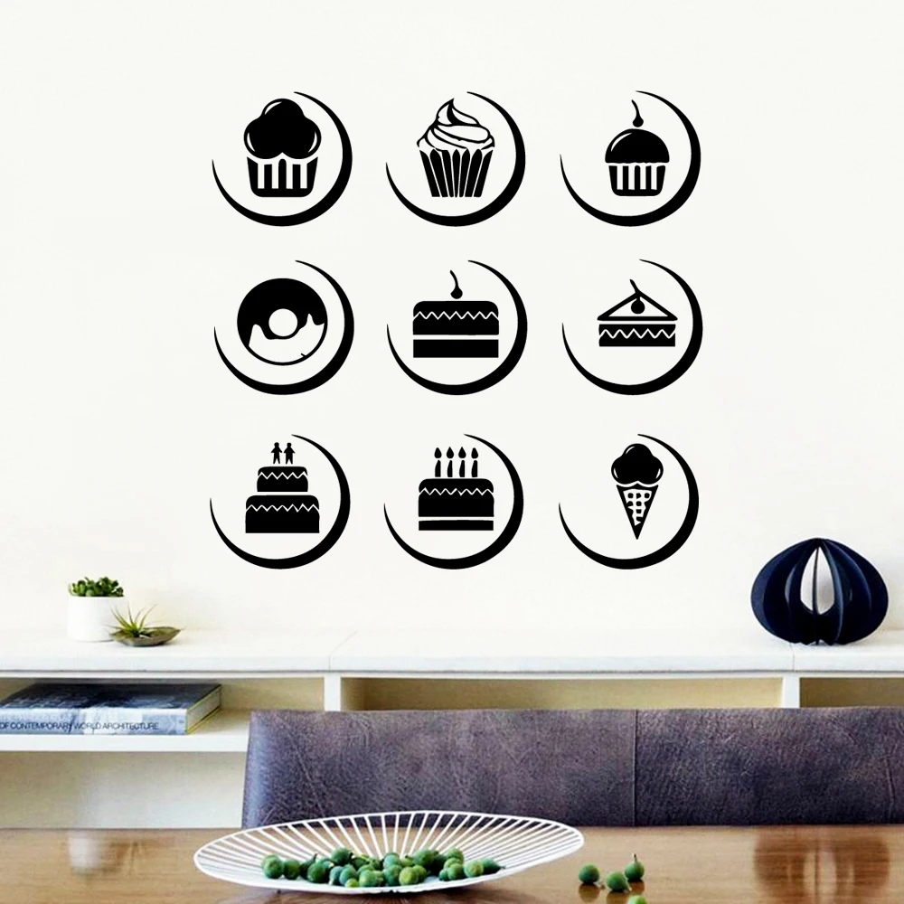 Modern Cake Wall Sticker Pvc Removable Removable Wall Sticker Art Decoration DIY Home Decor