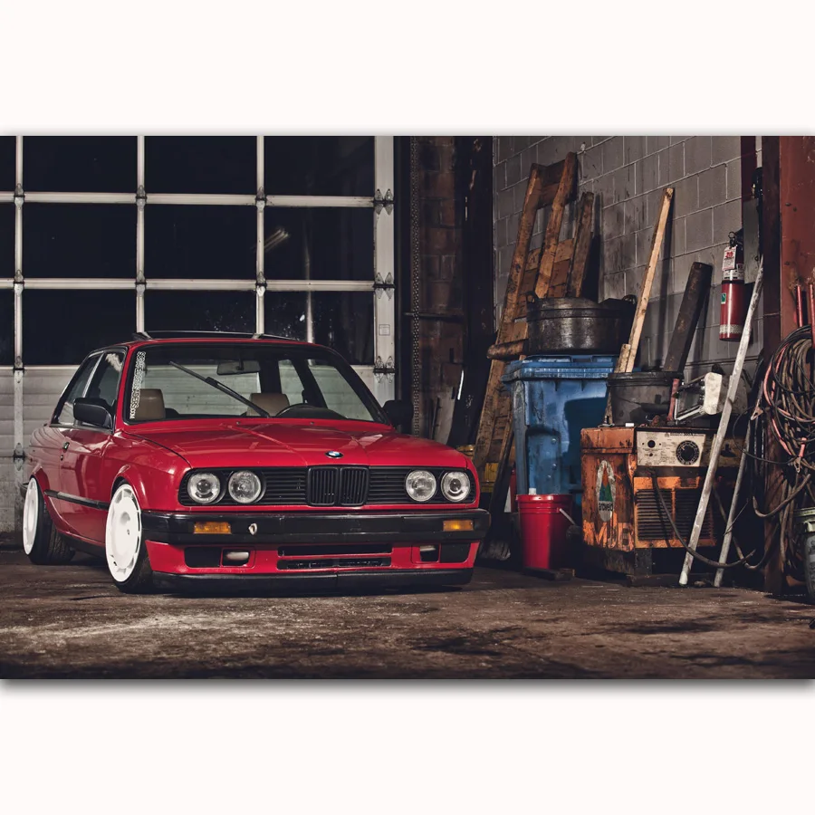 MQ798 M3 E30 Series Super Cool Red Racing Car Muscle Vintage Hot Art Poster Silk Light Canvas Home Decor Wall Picture Printings