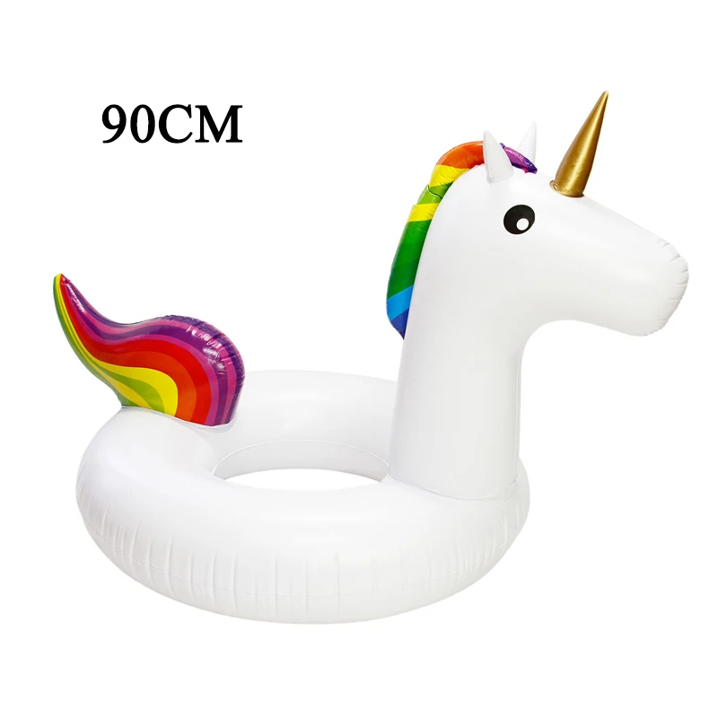 Надувное кольцо для плавания, гигантский плавательный круг для взрослых, круг для плавания, спасательный круг, плот, детский плавательный бассейн, вечерние игрушки - Цвет: unicorn-90cm