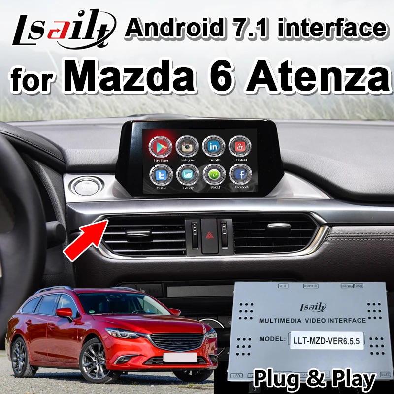 

Android 7.1 GPS Navigation Box for Mazda 6 Atenza 2013-19 multimedia Video Interface support auto play by Lsailt