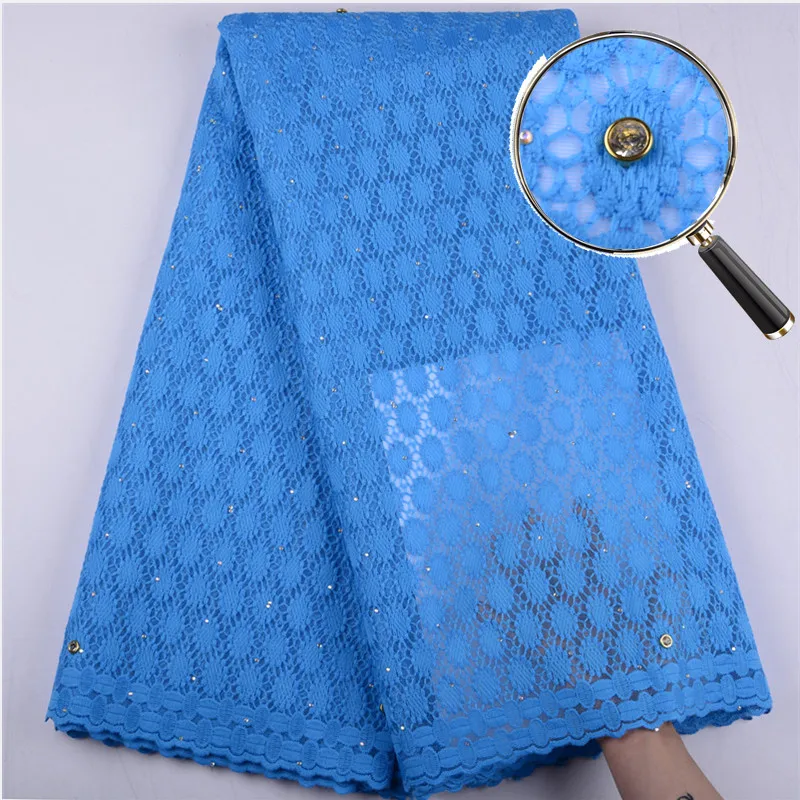 

African French Lace Fabric New Coming African Cotton Lace Stones High Quality Milk Silk Lace Fabric A1519