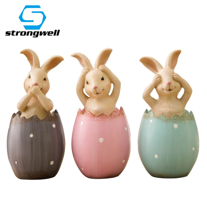 

Strongwell Mini Cartoon Rabbit Resin Crafts Doll Ornament Decoration Accessories Figurine Home Room Decor Birthday Gift Kids Toy