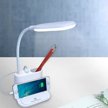 ICOCO Светодиодная настольная лампа, настольные лампы, USB Гибкая Настольная лампа для детей с телефоном hoder, креативная Интеллектуальная защита глаз, для общежития