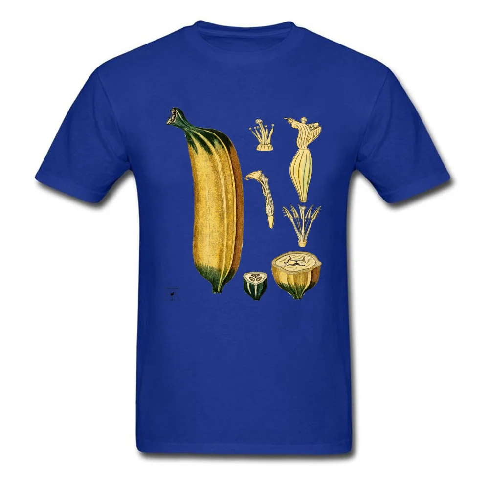 Cotton Fabric Men Short Sleeve Banana Plant Botanical Tropical Fruit T-shirts Slim Fit Tees 2018 Discount Normal O-Neck T Shirts Banana Plant Botanical Tropical Fruit blue