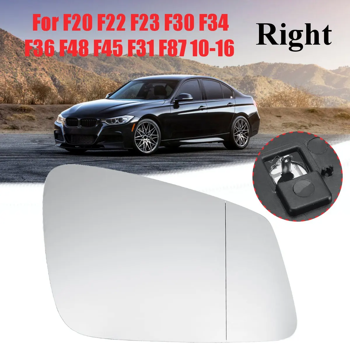 Влево/Вправо Широкий формат зеркало с подогревом Стекло для BMW F20 F22 F23 F30 F34 F36 F48 F45 F31 F87 2010 2011 2012 2013 - Цвет: Right