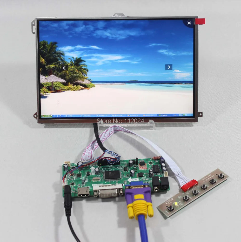 

HDMI+VGA+DVI+Audio Controller board NT68676+10.1" LP101WX1-SLP2 1280*800 IPS lcd panel