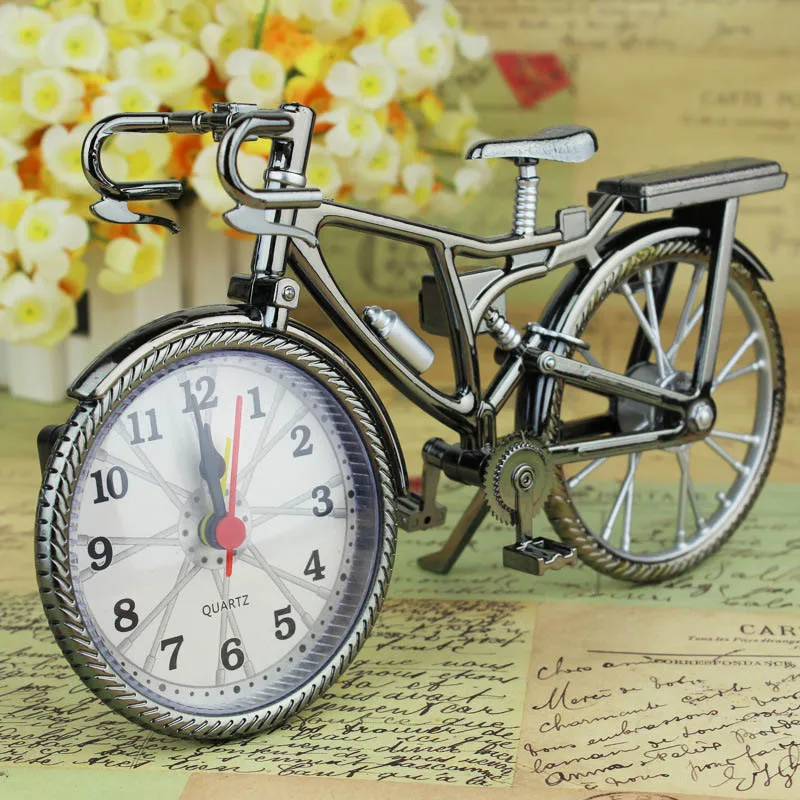 Популярные винтажные часы в форме велосипеда, будильник, забавные велосипедные часы, украшения для домашнего декора XJS789