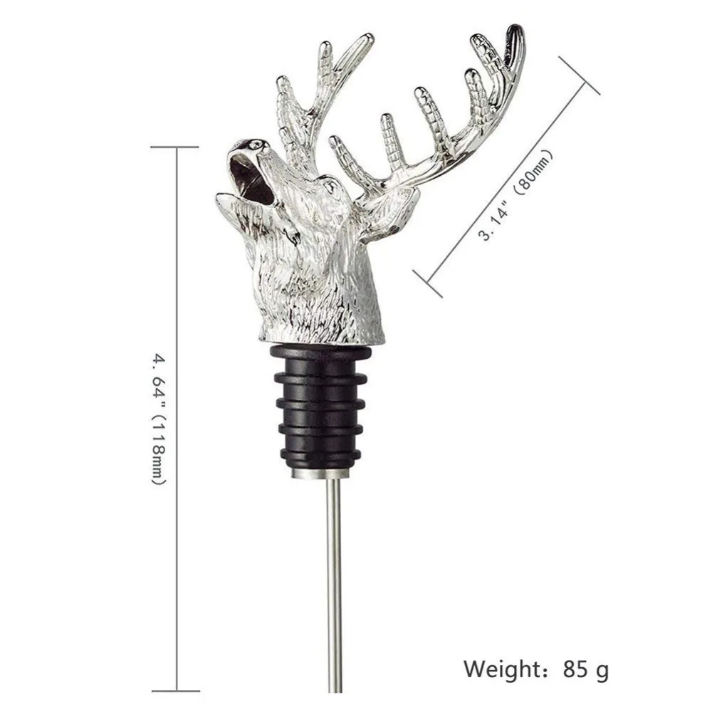 Вино Pourer и пробка аэраторы для вина из нержавеющей стали Олень голова вино Pourer Stags голова бутылки Пробка(серебристо-белый