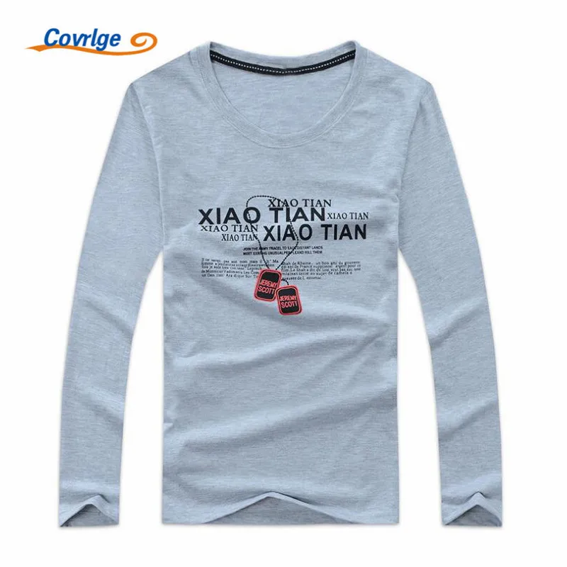 

Covrlge 2018 Simple Creative Design Printed High Quality Fashion T Shirts Men's Arrival Style Long Sleeve Free Shipping MTL039