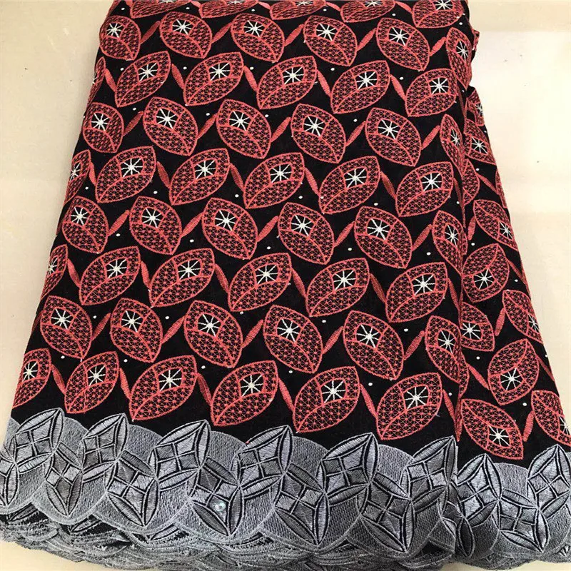

latest fine embroidery holes 100% cotton fabric flowers brode coton tissu africain guinea brocade fabric 5 yds voile lace LG0612