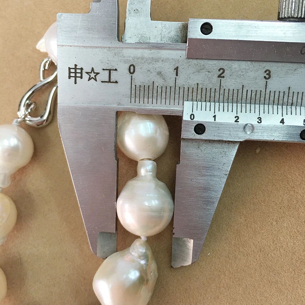 Натуральный пресноводный жемчуг браслет с большой формой барокко-диаметр 11-14 мм и длина 16-20 мм