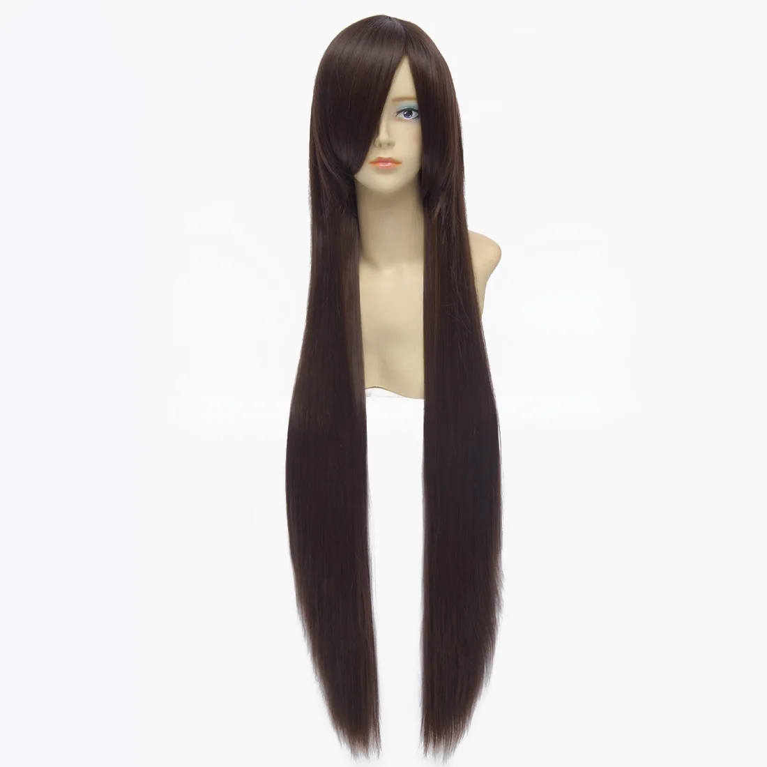

100cm Deep Brown Straight Long Synthetic Full Cosplay Costume Anime Wig perruque