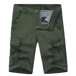2019 мужские военные шорты Карго летние армейские зеленые хлопковые шорты мужские свободные мульти-карманные шорты Homme повседневные бермуды