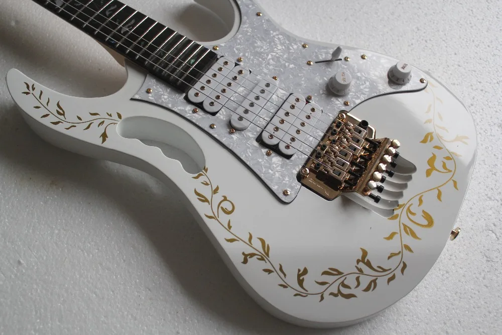 

Custom JEM White guitar Tree of Life inlay and Monkey Grip gold hardware tree of life finish,customized!PayPal available!IB-9