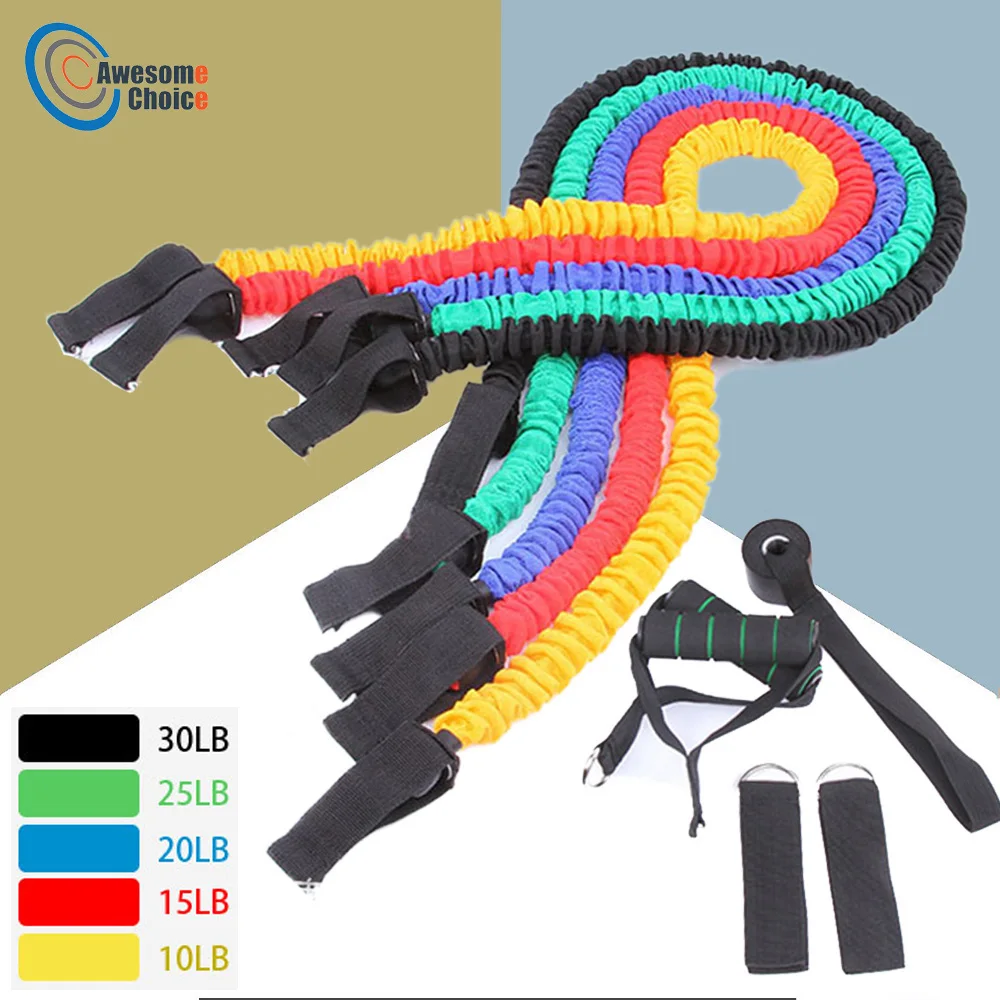 

100 lbs 11pcs Resistance Bands Set Fitness Equipment Pull Rope Latex Crossfit Pilates Sport Gym Workout Rubber String Chest