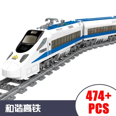 New KAZI 98227 GBL Battery Powered Electric Train High-speed Rail DIY Building Blocks Bricks Gift toys for children with Legoing