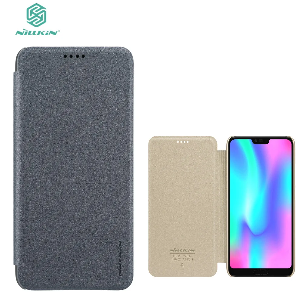 Кожаный чехол NILLKIN с блестками для Huawei Honor 10 Ультратонкий чехол-книжка жесткий
