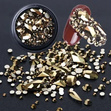 1 коробка кристалл смешанные Стразы украшения для ногтей Белые AB блестящие камни маникюрные украшения Драгоценные камни бриллианты аксессуары LE768