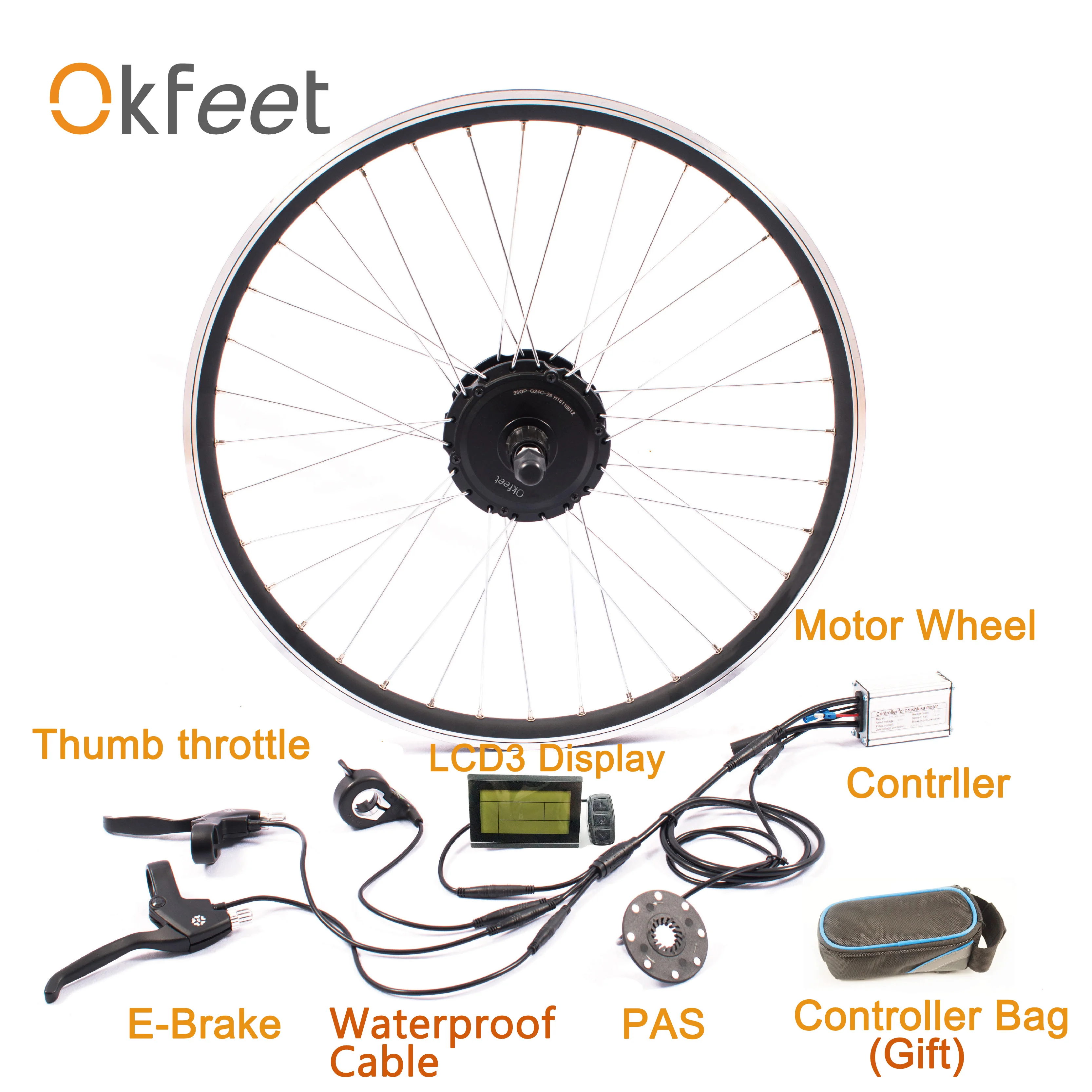 36V 350W eBike Kit ПЕРЕДНЯЯ СТУПИЦА Мотор колесо kt LCD3 LCD8h дисплей Geared Электрический