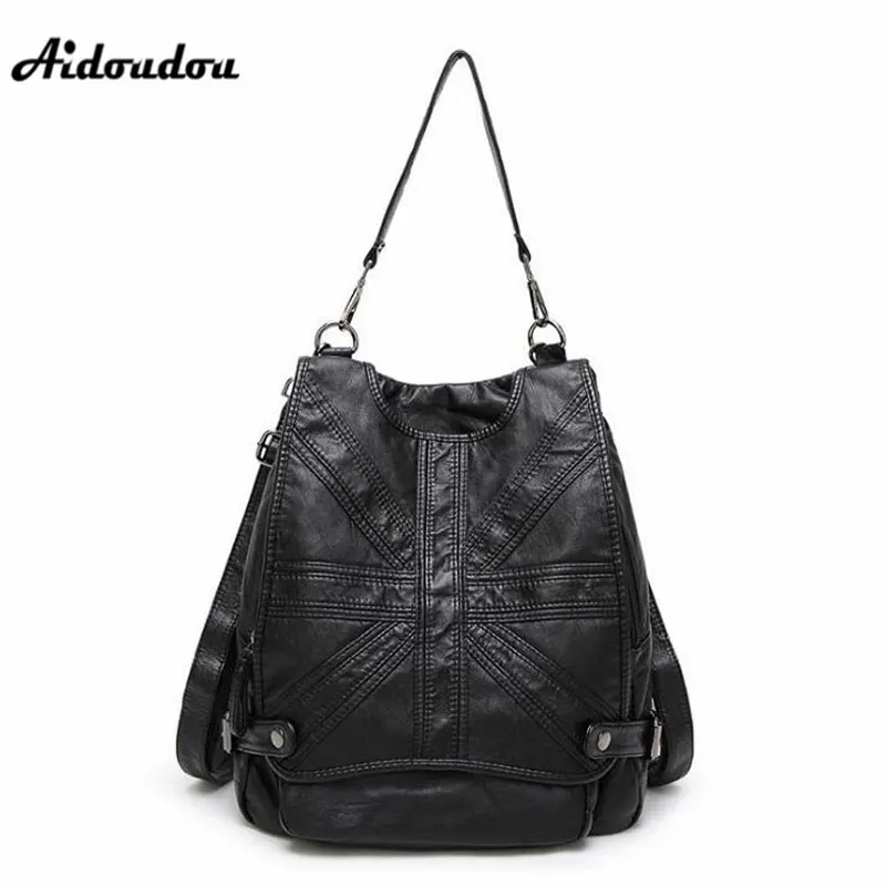 

AIDOUDOU European Style Women Backpacks Fashion Genuine Leather Backpack Multifunctional Designer Ladies Travel Shoulder Bags