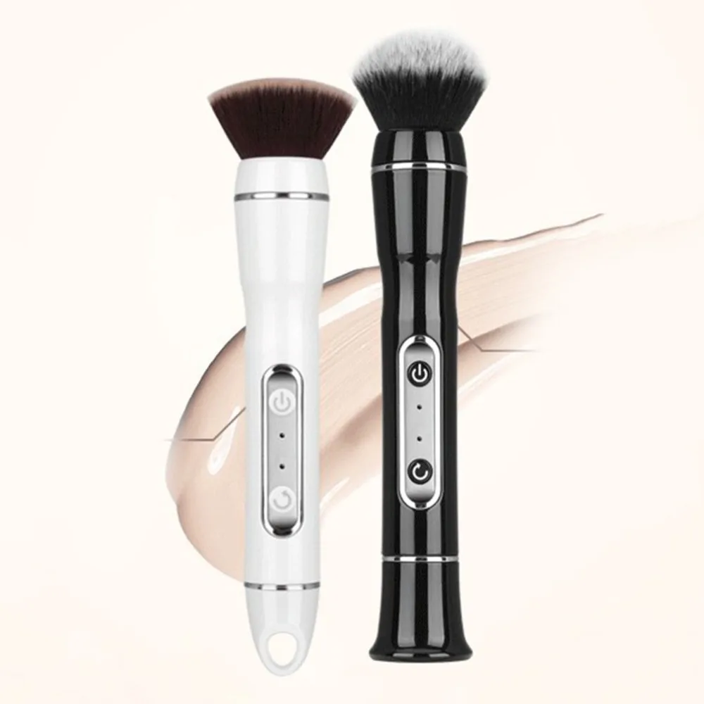 

2 Colors Electric Makeup Brushes Set Professional Automatic Rotating Foundation Powder Blusher Brush Heads Make Up Brushes Kit