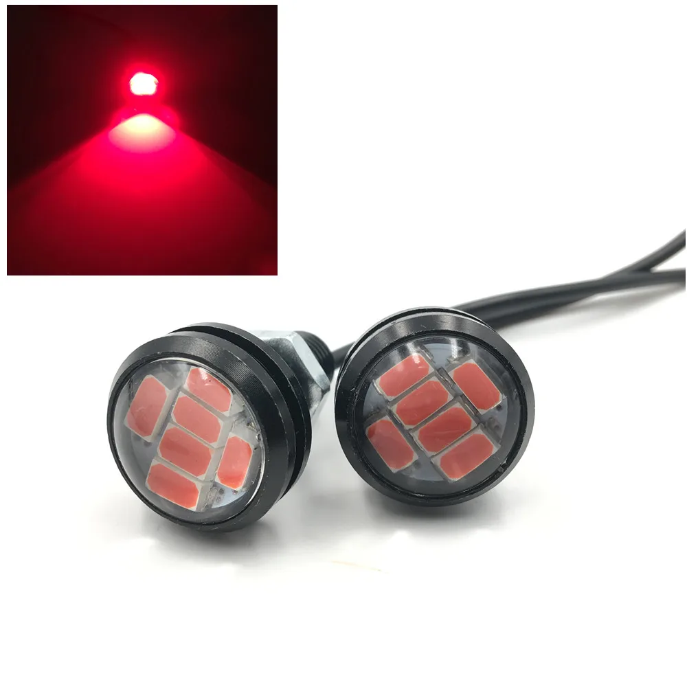 

2x Red Car LED Lights 12V 23MM 6SMD LED Eagle eyes Lights Aluminum Reverse Parking Fog Lamp Light Daytime Running Lights DRL
