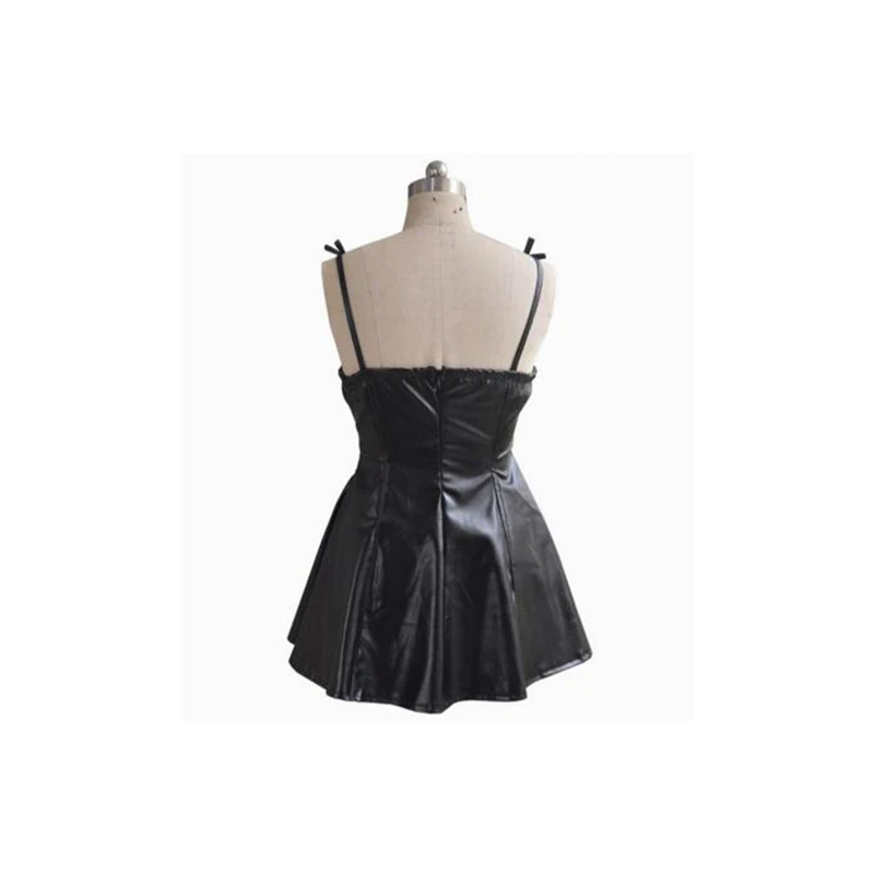 FREE Shipping Anime The Future Diary Gasai Yuno Black PU Leather Dress Cosplay Costume Mirai Nikki Braces Skirt Performance Wig FREE Shipping Anime The Future Diary Gasai Yuno Black PU Leather Dress Cosplay Costume Mirai Nikki Braces Skirt Performance Wig