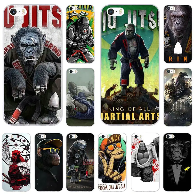 

Soft TPU Mobile Phone Cases Cover Coque Shell for iPhone X XR XS Max 6 6S 7 8 Plus 5 5S SE 4 4S 5C Monkey Brazilian Jiu Jitsu