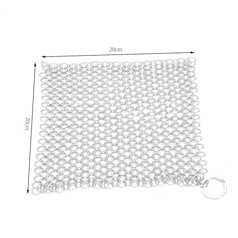 JX-LCLYL Stainless Steel Chainmail Ring Scrubber Cast Iron Skillet Pot Cleaner New