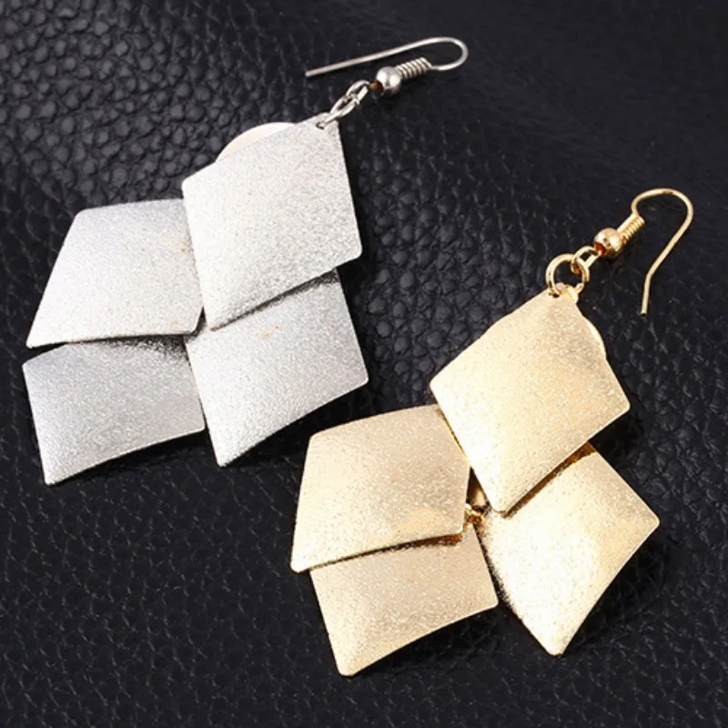 

New Rhombus Leaf Tassels Drop Earrings Women Earrings Fashion Geometry Dangle Earrings Women 2018 Modern Jewelry For Women H9
