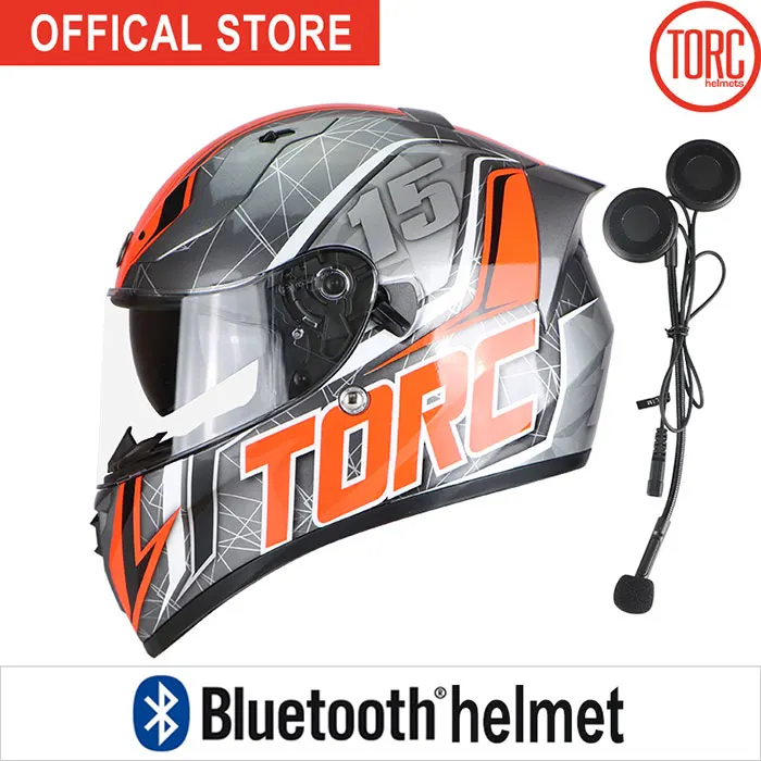 Подключение через Bluetooth телефона Поддержка вызова мотоцикл Casco руль Fatbar для Gearracing шлем анфас мотоциклетный шлем Двойные линзы T128 - Цвет: Brand  Bluetooth