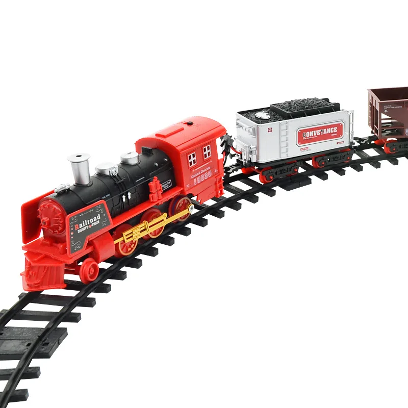 Электрический дым Радиоуправляемый железнодорожный поезд модель перезаряжаемая классический паровой поезд детский набор игрушек подарок на день рождения
