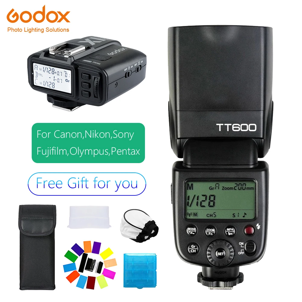 

Godox TT600 Wireless Camera 2.4G Flash Speedlite + X1T-C/N/F Transmitter Wireless Flash Trigger for Canon Nikon Fujifilm Olympus