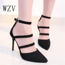 WZV 2017 Élégant Femmes Pompes Haute Talons Bout Pointu Sexy Femmes chaussures Femmes Douces Chaussures Pour Dame de Bureau de Haut Talon Chaussures d395