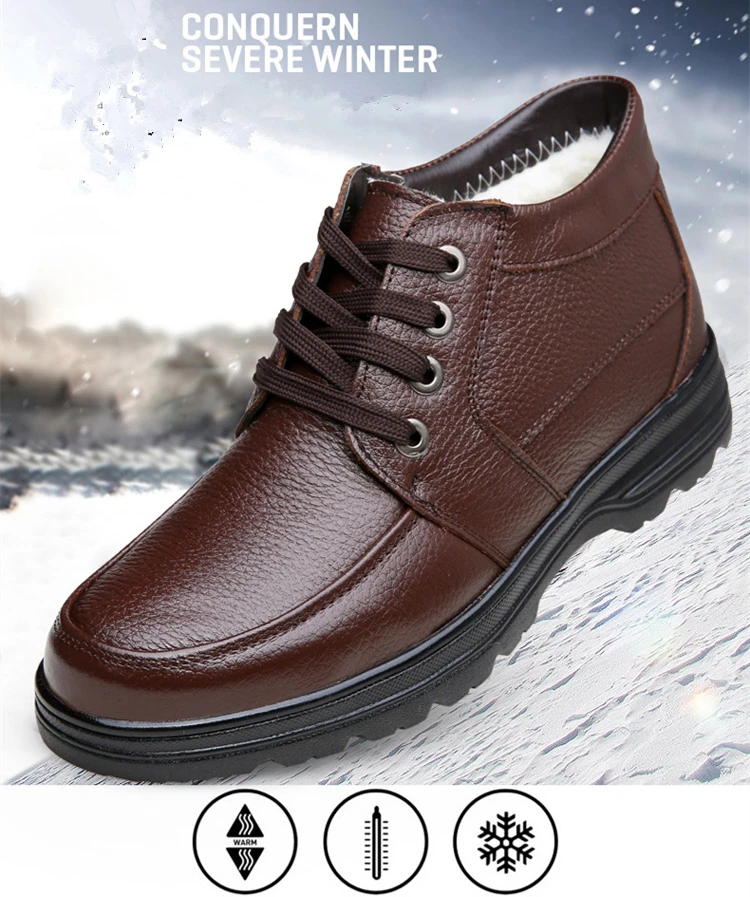 Брендовая Зимняя мужская обувь из натуральной кожи; модные теплые рабочие плюшевые ботильоны для мужчин; деловая модельная обувь; мужские зимние ботинки;