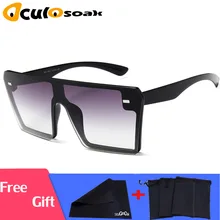 Luxury Brand Oversize Square Sunglasses Women 2019 New Designer One Piece Gradient Mirror Shades Fashion Big Flat Top Goggles