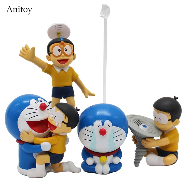 Doraemon 4pcs/set Action Figure 1/8 scale painted figure Nobita Nobi
