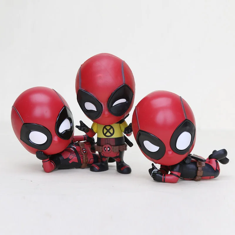 6-10 см игрушки Marvel Дэдпул 2 ПВХ фигурки Bobble-Head 1/10 Масштаб Окрашенные Холдинг позирует езда Версон Коллекционная модель