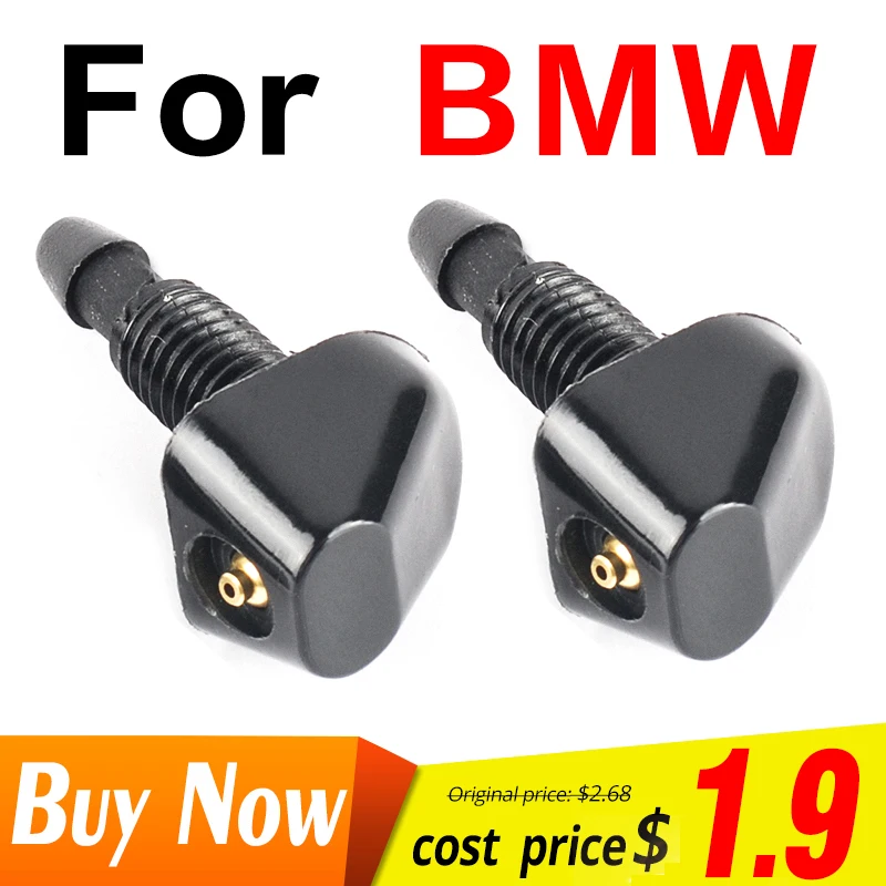 

2 pcs Black Plastic Wipers Car Front Window Windshield Washer Spray Nozzle For BMW Pair water spray nozzle