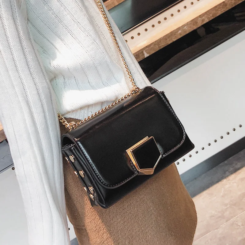 

Handbags new Korean version of the retro chic box chain small square bag Joker buckle shoulder Messenger bag female tide