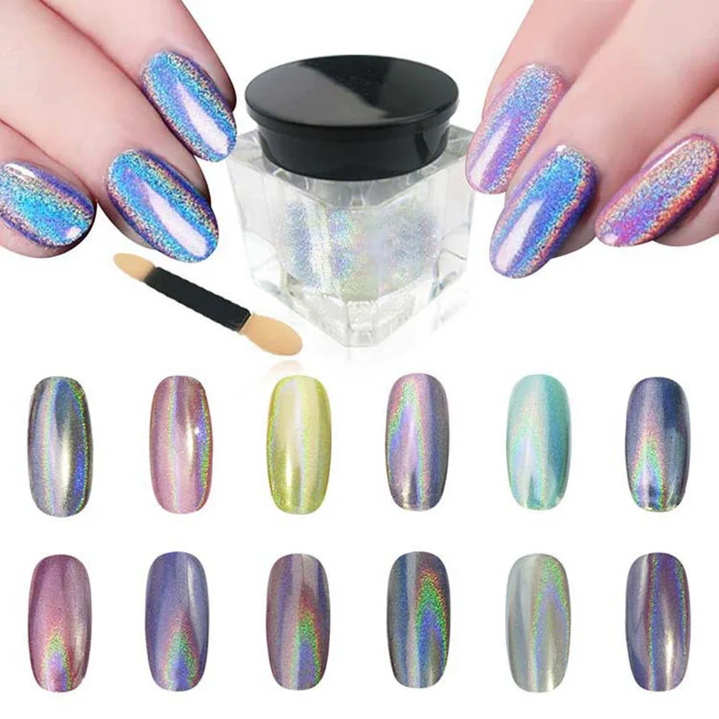 

Magic Glitter Rainbow Effect Nail Art Powder Dust Pigment Colorful Nail Decor G1