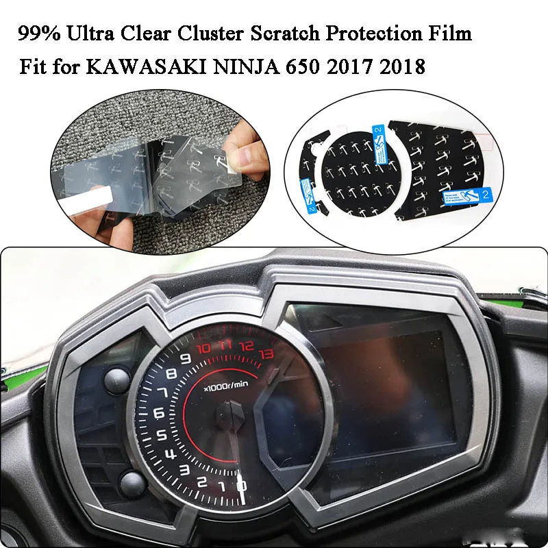 MTImport for KAWASAKI NINJA 650 Ninja650 2017 2018 Ninja 650 Speedometer Speedo Screen Cluster Scratch Protection Film Dashboard (2)