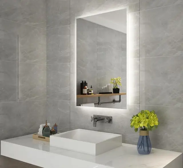 $US $199.00  DIYHD Box Diffusers Led Backlit Bathroom Mirror Vanity Square Wall Mount Bathroom Finger Touch Ligh