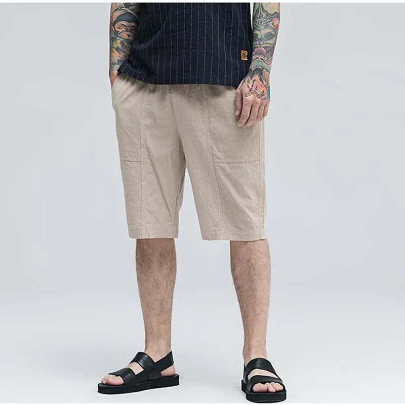 Горячие китайские стильные хлопковые льняные мужские повседневные летние шорты больших размеров Сексуальные Спортивные штаны мужские фитнес тренировки мужские модные шорты для мужчин