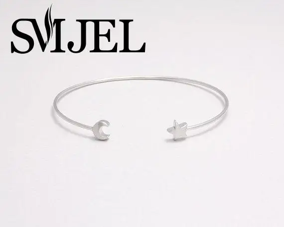 Smjel новый модный Открытый браслет с Луной для женщин минималистичный манжетами