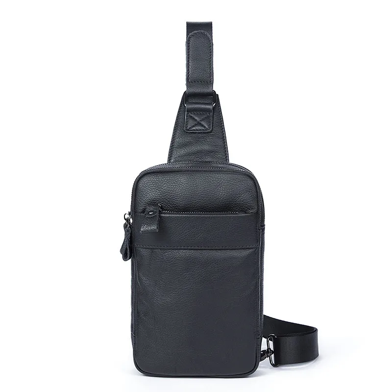 

High Quality Men Chest Bags Genuine Leather Men's Messenger Bag Male Fashion Solid Bag Leather Single Bags Business Chest Bag