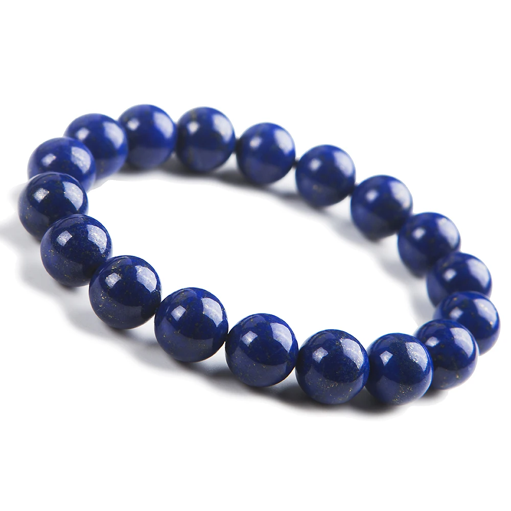 

11mm Genuine Natural Lapis Lazuli Bracelet Blue Gemstone Round Beads Bracelet Stretch Woman Prayer Beads Femme Drop Shipping