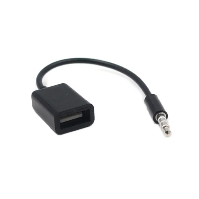 MAYITR Black Stereo Extender 3.5mm Male AUX Audio Plug Jack To USB 2.0 Female Converter Cable Cord For Car MP3