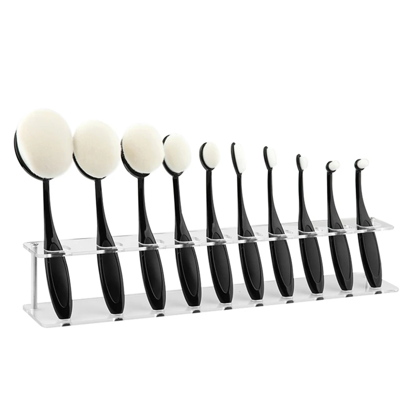 10 Grids Toothbrush Oval Makeup Brushes Display Holder Stand Storage Shelf for 10Pcs Toothbrush Foundation Brush 4
