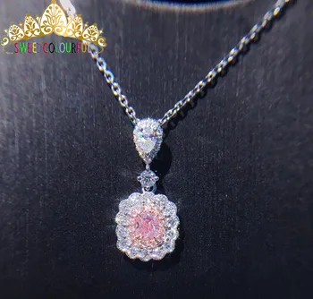 شراء1 قيراط Ct الزفاف الأصفر مويسانيتي عقد ألماس 18K 750 الذهب الأبيض D اللون VVS H009
